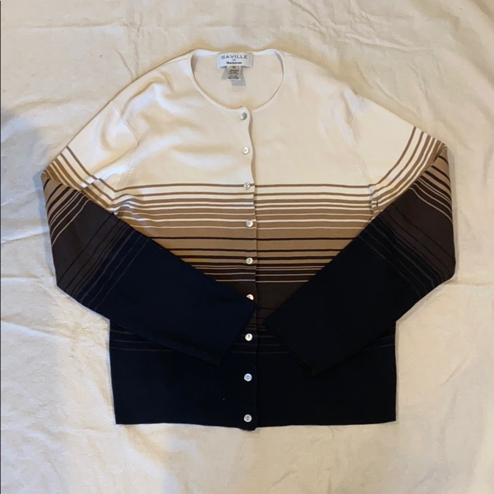 Saville for Nordstrom Striped Cardigan Size XL